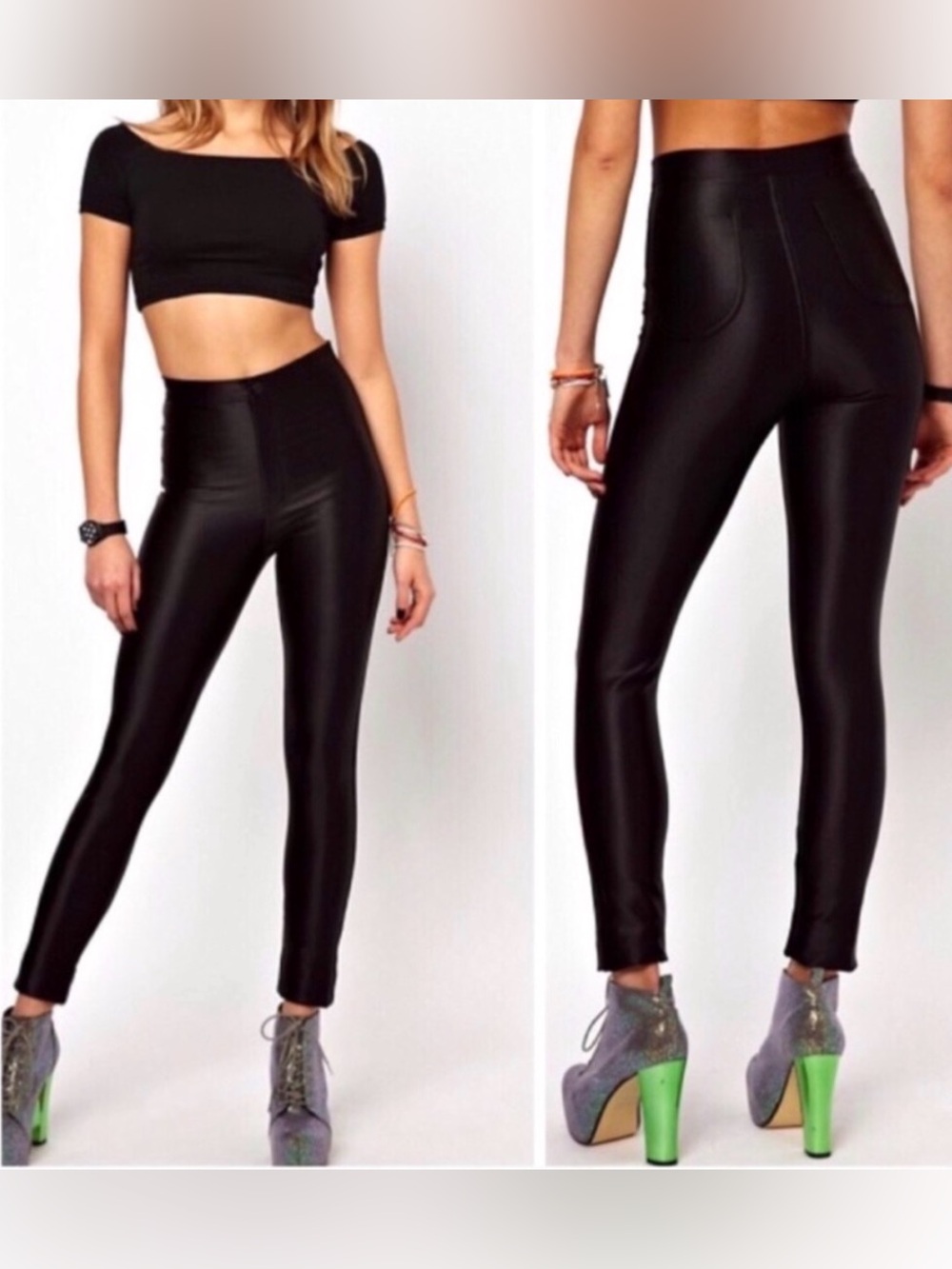 American Apparel Black Disco Pant, M